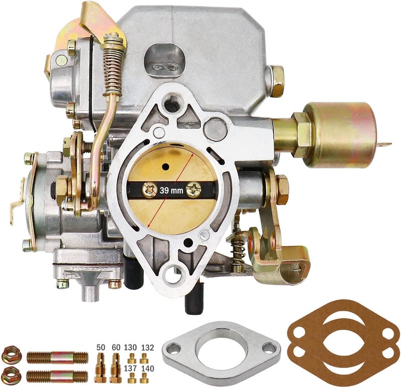 THUNDERMINGO 39 Pict-3 Carburetor For VW Beetles Super Beetles 1971-1979 Dual Port 1600cc Air Cooled Type 12V Engine Electric Choke Volkswagen Bug Bus Thing Karmann Ghia Sedan Kombi, SOLEX 39MM 113129031K - Image 1